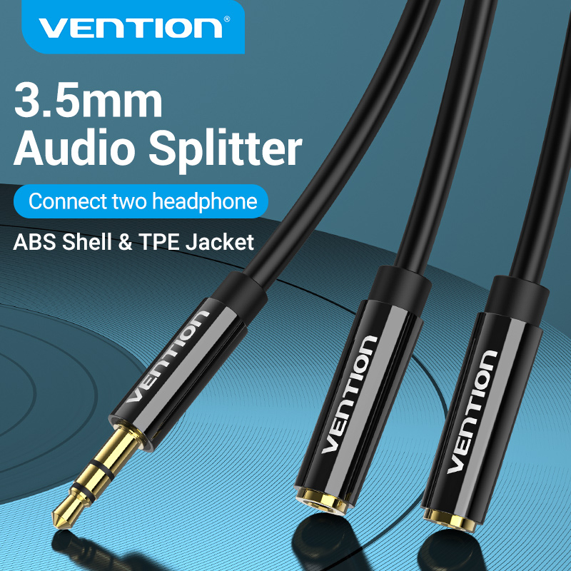Vention Audio Splitter Jack 3.5 Cable Male to Female Double Jack