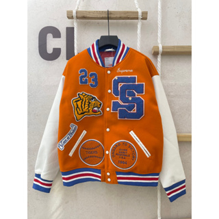 Supreme Tiger Varsity Jacket Orange