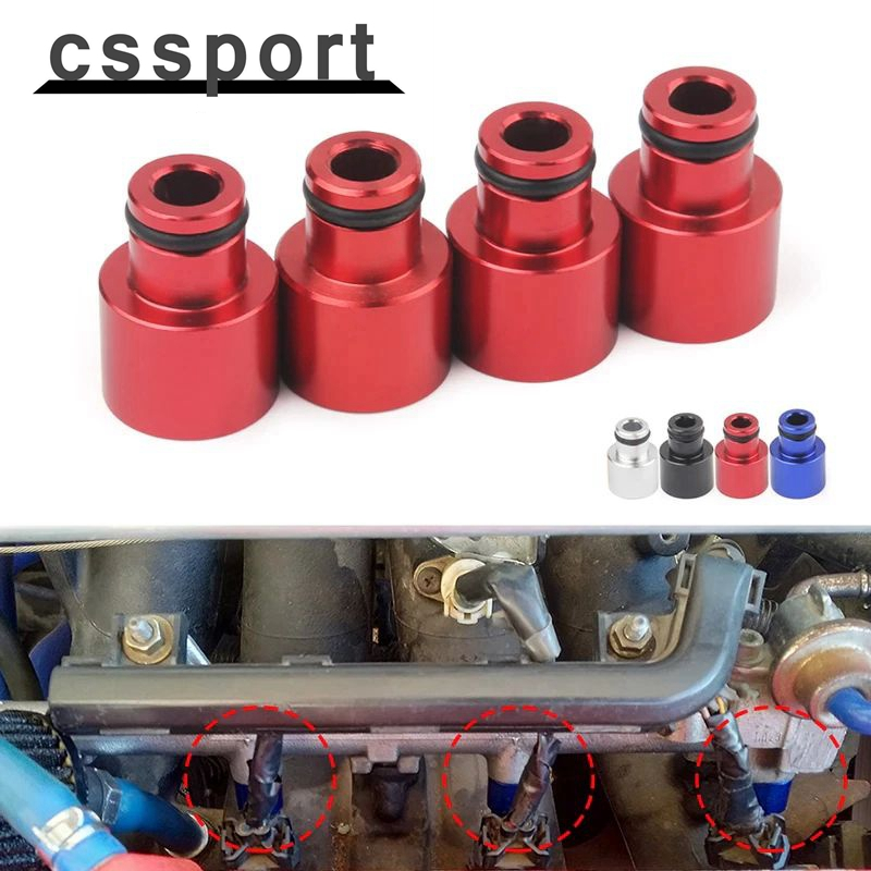 4pcs Racing Fuel Injector Top Hats Adapters for Honda Civic and Acura