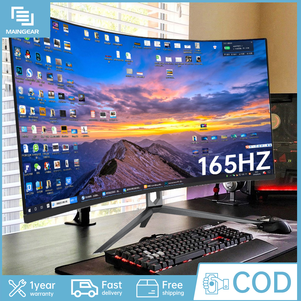 Maingear Computer Game Monitor Curved Display IPS Screen 27 Inch 75/144/165hz Frameless Full HD