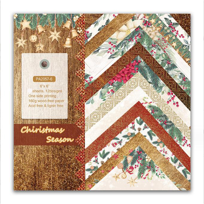 12 Sheets Christmas Scrapbooking Papers for Card Making DIY