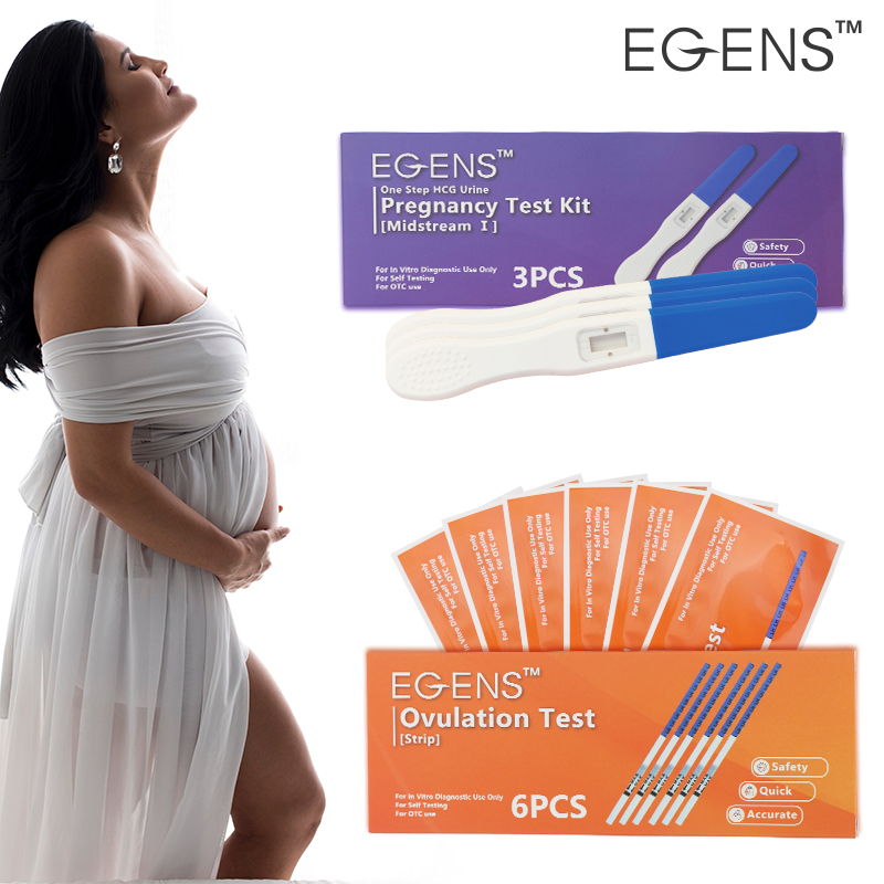 EGENS 3 HCG Midstream+6 LH Strip Pregnancy Test Kit With Free Urine Cup