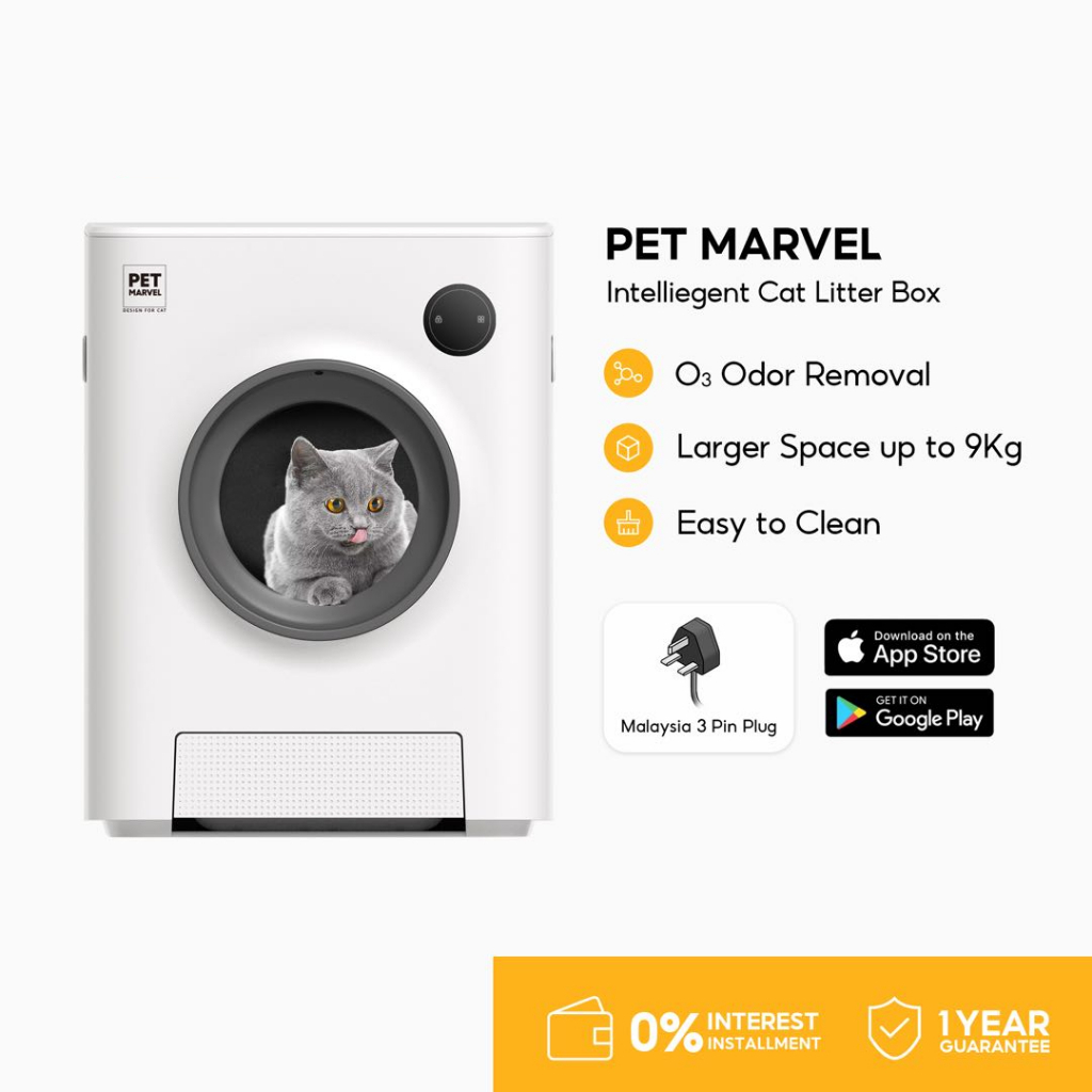 Pet Marvel MAGIC Cube Automatic Cat Litter Box Bekas Tandas Kucing