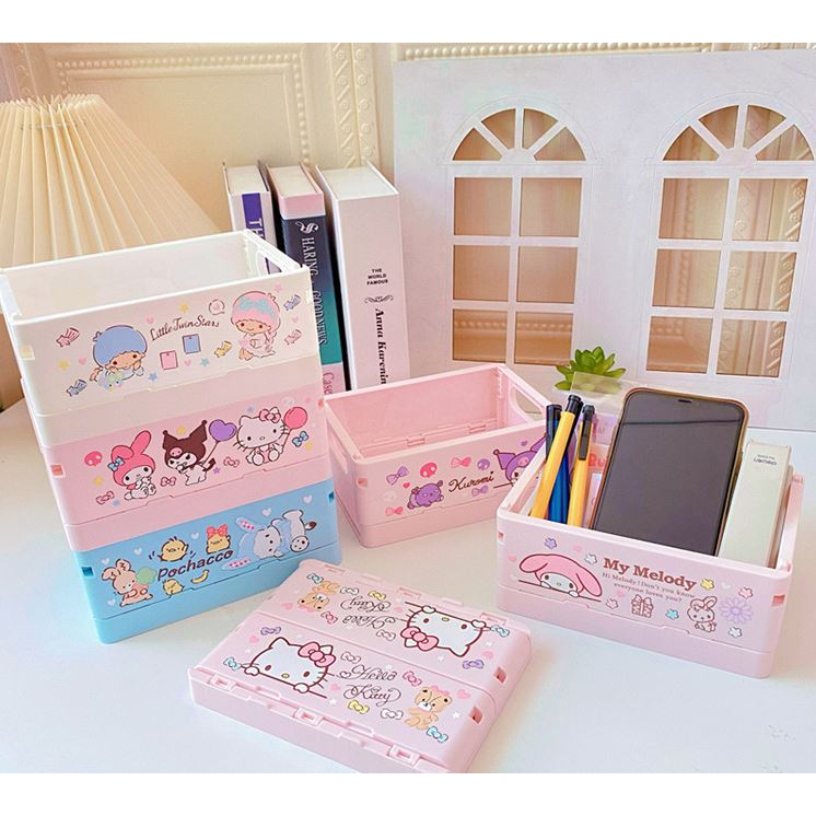 Folding Plastic Storage Box Bedroom Office Classroom Desktop Drawer