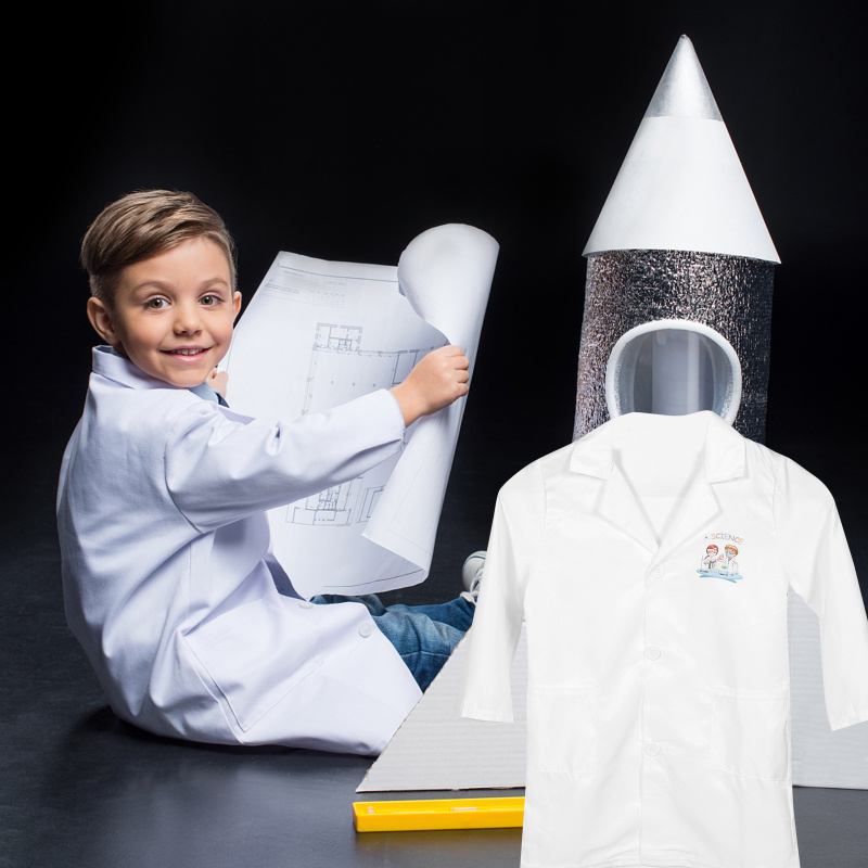Ready Stock Unisex Kid Lab Coat Roleplay Costume Scientist Clothes ...