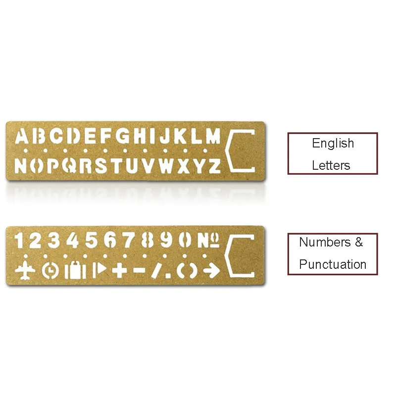 Vintage Brass Digital Letters Hollowing Ruler For Midori Travelers ...