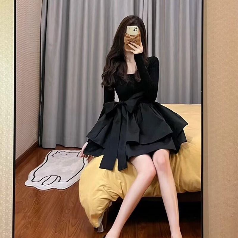 plain black dinner dress women for party sexy korean style dress plus size bodycon mini dress sexy night club off shoulder dress french elegant evening dress Shopee Malaysia