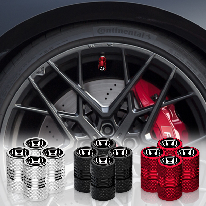 4pcs Stylish Threaded Design Car Tire Anti-dust Cap Screw-on Car Logo ...