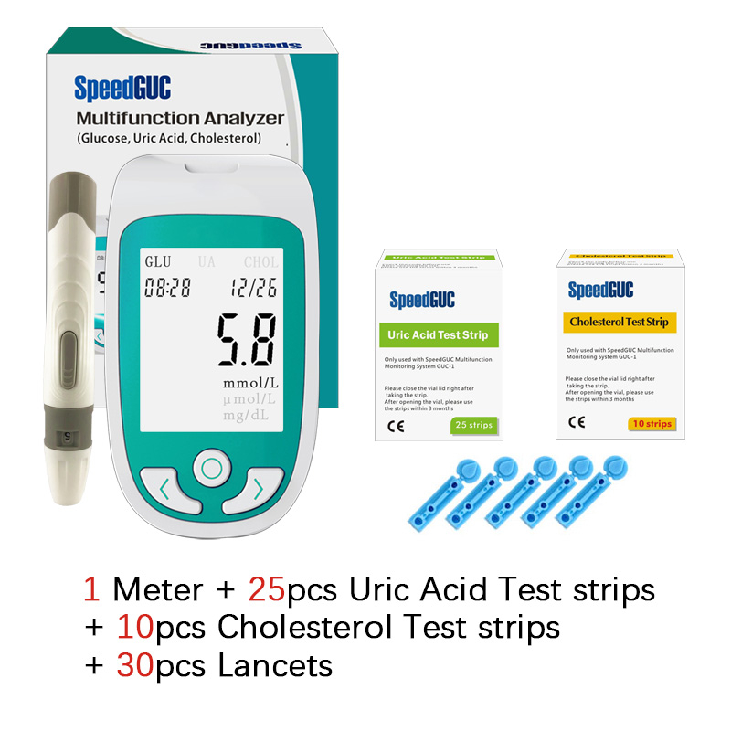 3 in 1 Multifunction Blood glucose monitor Cholesterol Uric acid meter ...