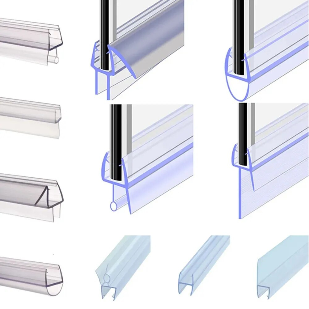 100cm Bathroom Weatherstrip Seal Shower Door Seal 6/8/10/12mm Water