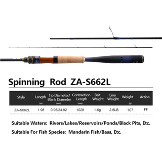 Purelure Light Rod Zana 1.98m 2.03m Spinning Casting L M Mh Ml