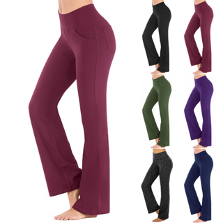 Yoga Pants for Women, Tummy Control Bootleg, Solid Color, Work