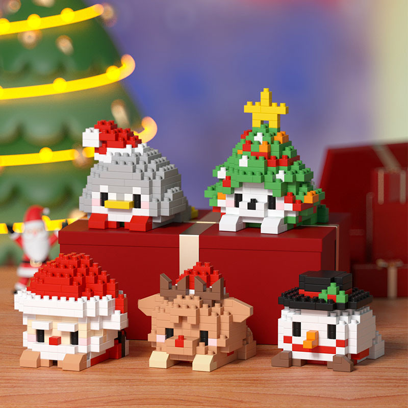 christmas series Santa Claus Elk Snowman building block toy gift ...
