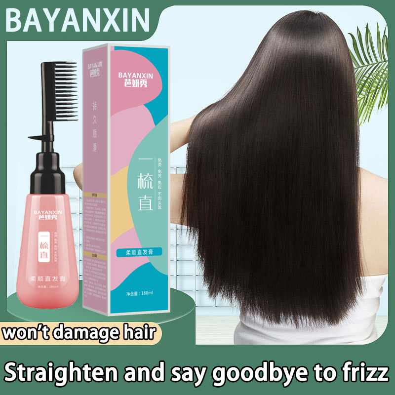 Hair Straightener Cream,rebonding cream permanent natural herbs comb