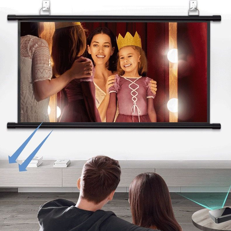 High-definition projector wall-mounted screen portable mobile screen ...