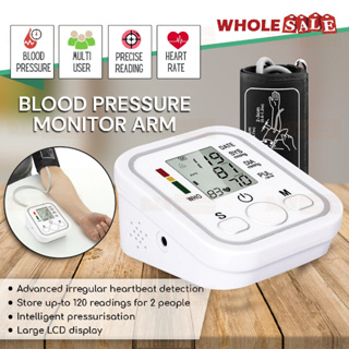 Blood Pressure Monitor, Automatic BP Machine Wrist Digital BP Cuff Large Tri Backlit Screen Rechargeable Pulse Rate Monitoring Meter Wrist Blood