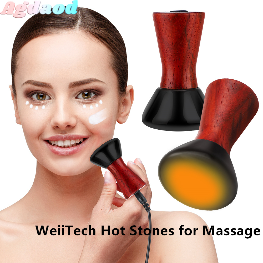 Hot Stone Electric Gua Sha Massager Bian Stone Guasha Tool Skin Scraping Face Massage Spa 