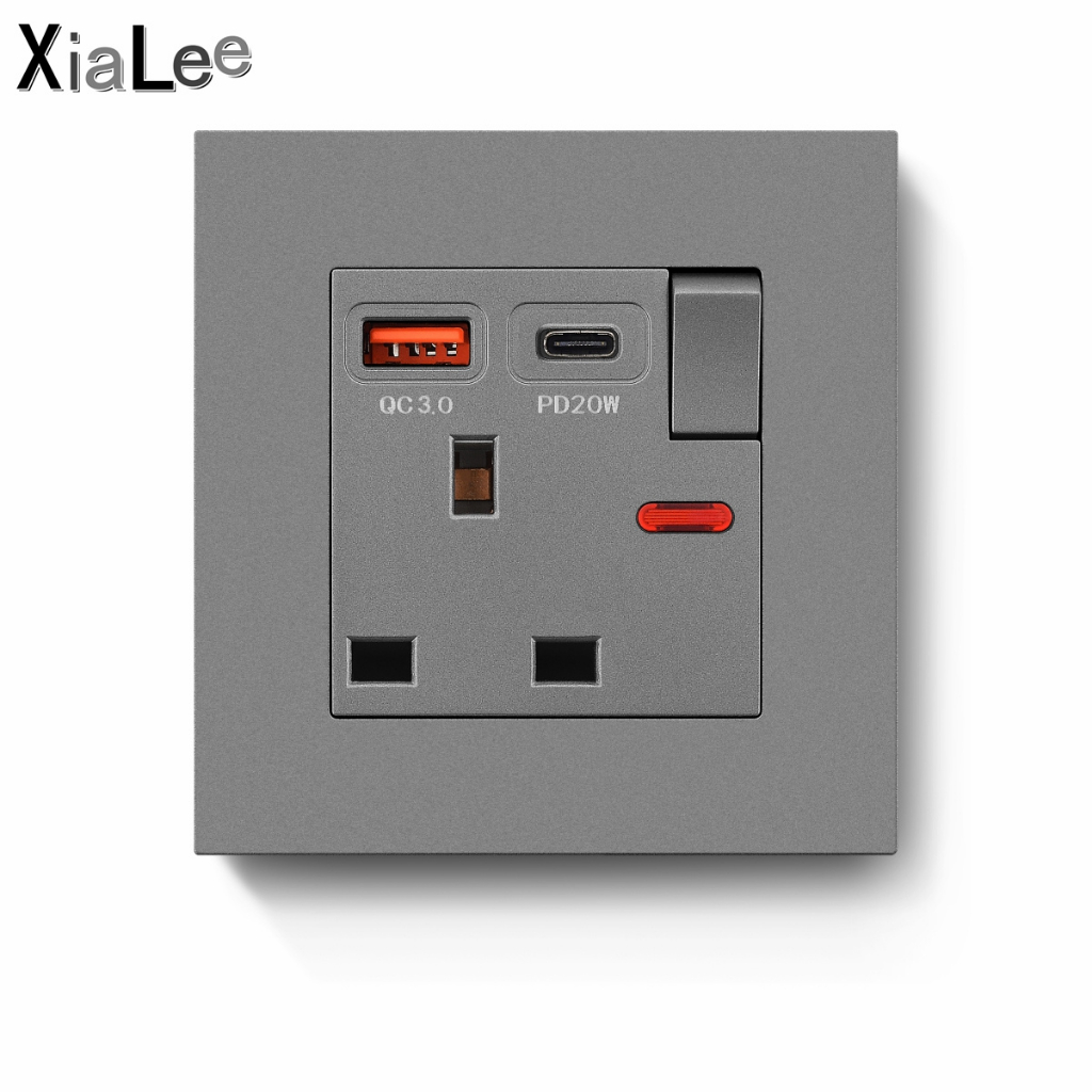 Flame Retardant PC Panel QC 3.0 TypeA & PD20W TypeC Double USB Quick