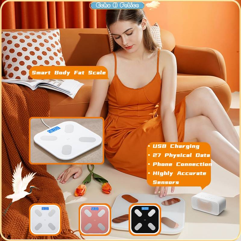 Body Fat Scale High Accurate BMI Smart Weight Scale Rechargeable BodyAnalyzer Scale Tempered