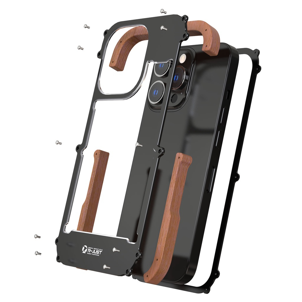 Wood Carbon Metal Bumper Case For iPhone 16 15 15pro 14 Plus 13 Pro MAX ...