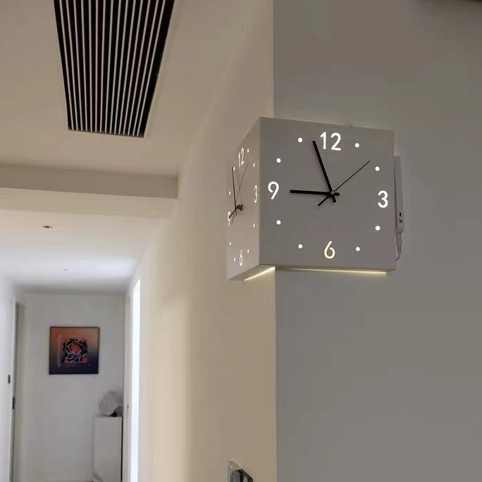 Nordic doublesided wall clock creative modern minimalist living room