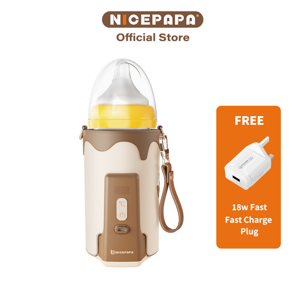 【Free Gift】NICE PAPA Wireless Bottle Warmer Portable Bottle Warmer Baby
