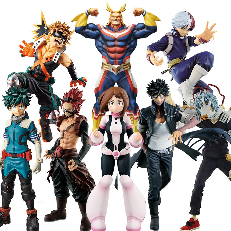 Tongyundacheng My Hero Academia Figures- Bakugou Katsuki Todoroki Shouto Midoriya Izuku Battle Action Figure 19 cm PVC Collezione Modello Ornamenti Decorazione Casa