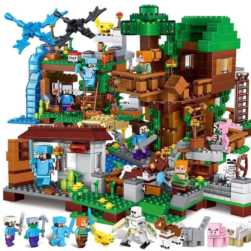 Minecraft Lego Compatible Village Tree House Building Block Toys