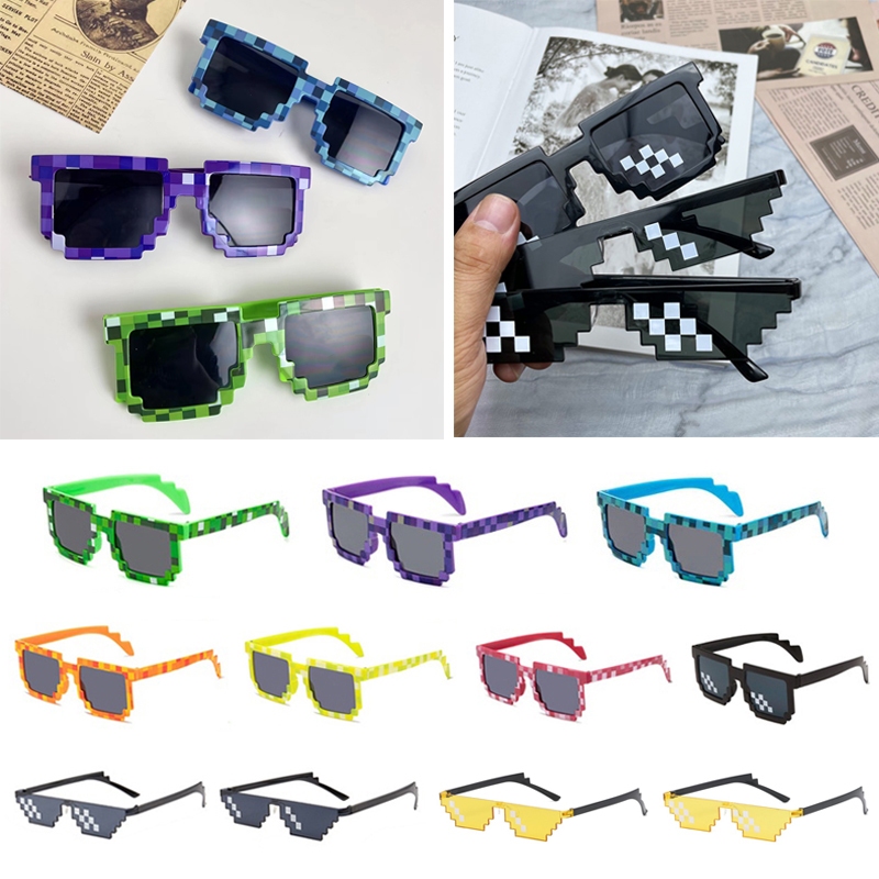 Muslim Thug Life Glasses Mosaic Misa Men Women Pixelated Mosaic Glasses Party Prop Colorful Game 6221