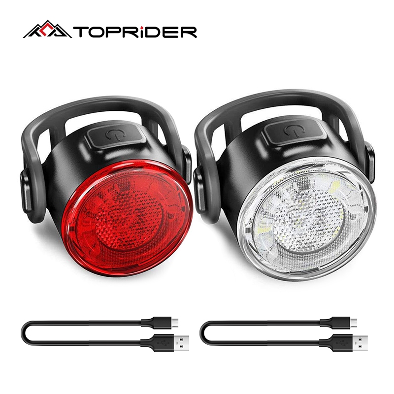 USB Rechargeable Bike Light Set Front Light with Tail light Easy to ...