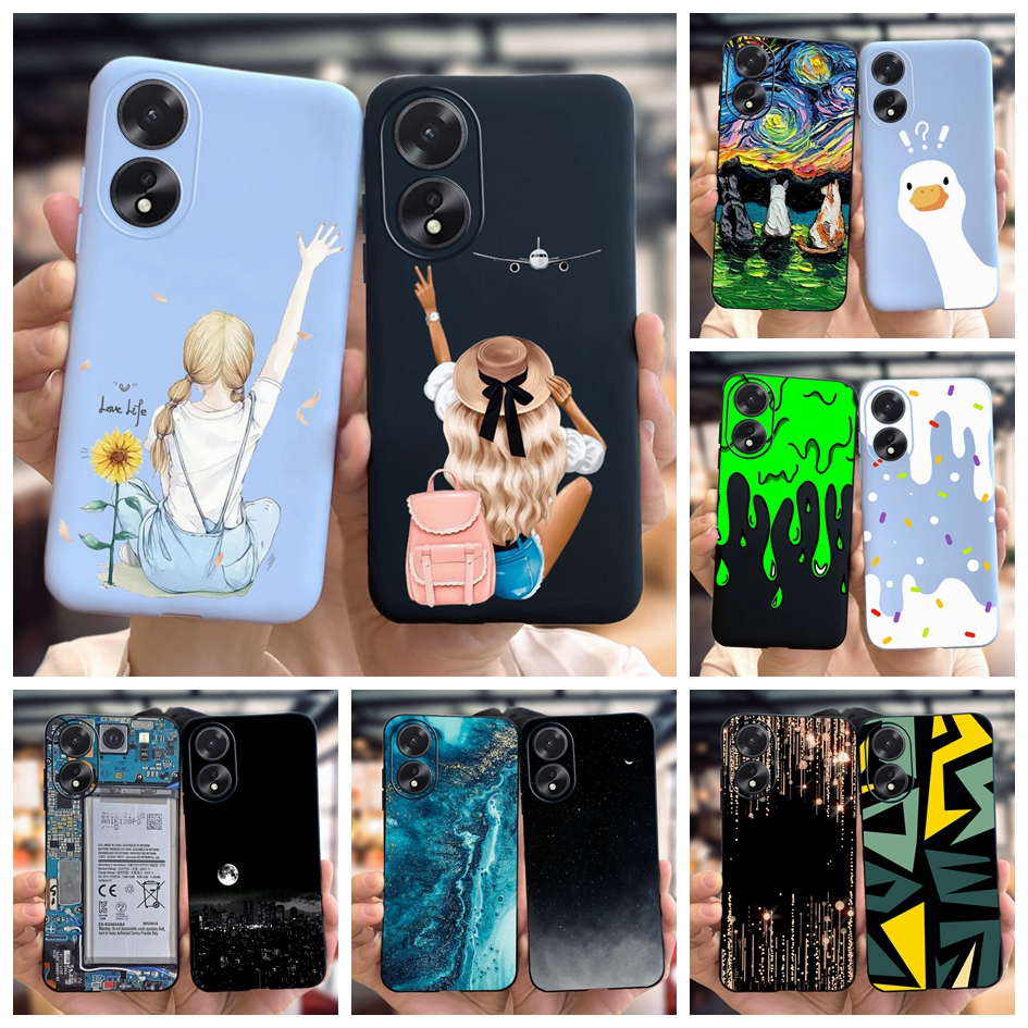 Casing For OPPO A18 Case For OPPO A38 Cover Pretty Girls Soft Silicone ...