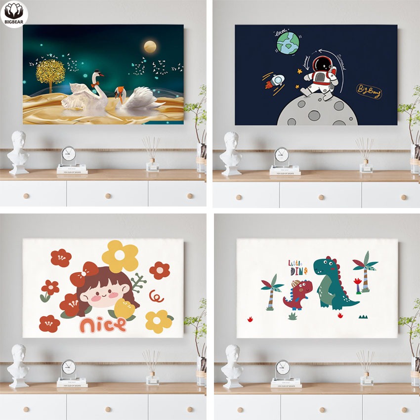 Nordic Elastic TV Dust Cover LCD Television Cover for Hanging Curved