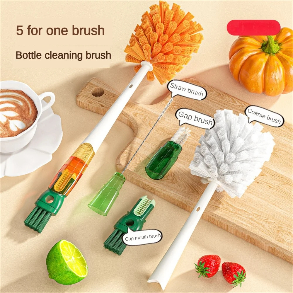 5in1 Bottle Cup Brush Cleaner Tools Multi-Function Crevice Water Bottle ...