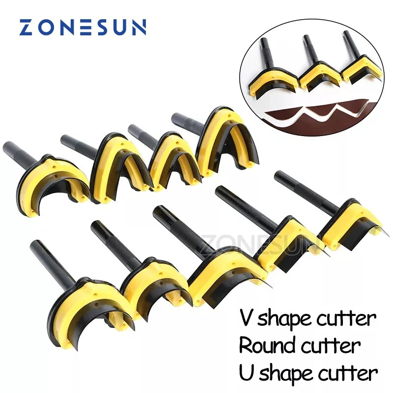 ZONESUN Leather Corner Punch Vshaped/Ushaped/Round Leather Belt End