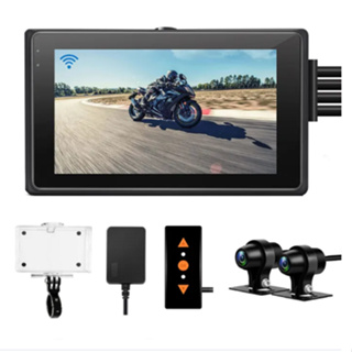 Blueskysea A12 Dual 1080P Full HD Motorcycle Dashcam 3 Inch Waterproof IP67  Camera WiFi Motorcycle DVR Dash Cam Black GPS Box