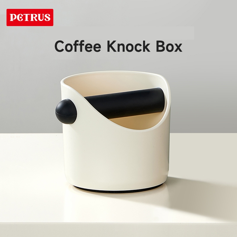 Knock Box Per Espresso In Legno Di Acacia E Acciaio – Barra Silenziosa, Base Antiscivolo, Contenitore Amovibile, Accessori Barista, 19x17x10 Cm