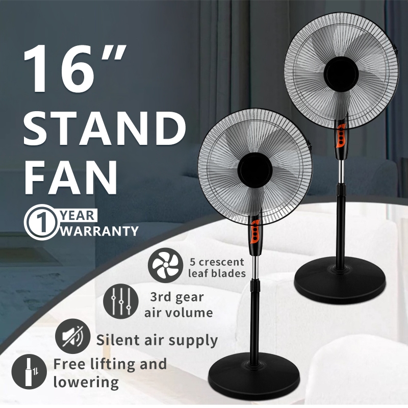 FOOKSUNG Stand Fan 16 inch Floor Fan Home Office Shaking Head Vertical