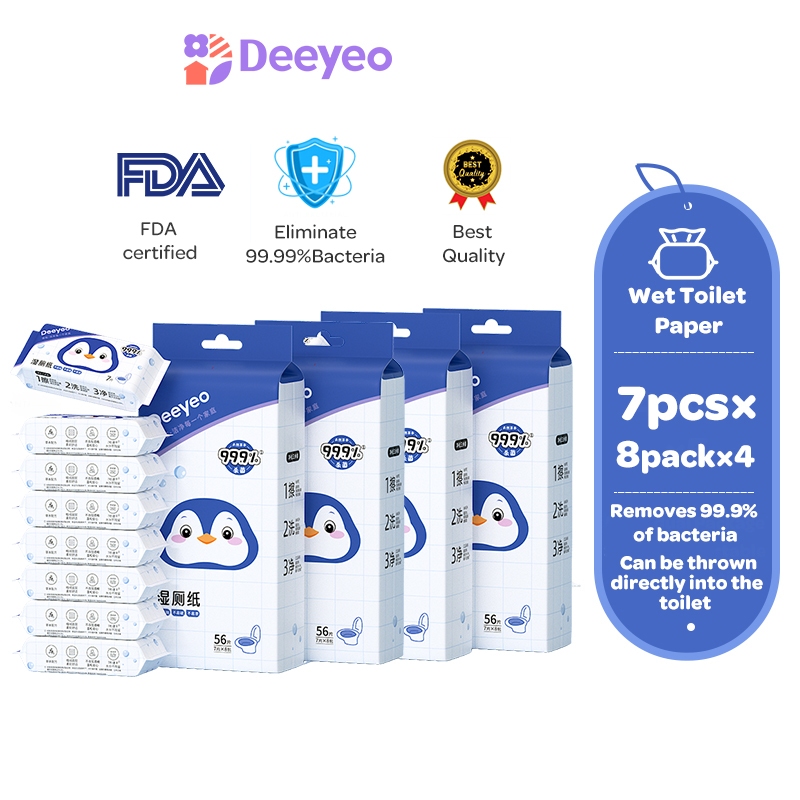 Deeyeo Family Affordable Wet wipes Toilet Paper（7pcs*8packs*4） Shopee