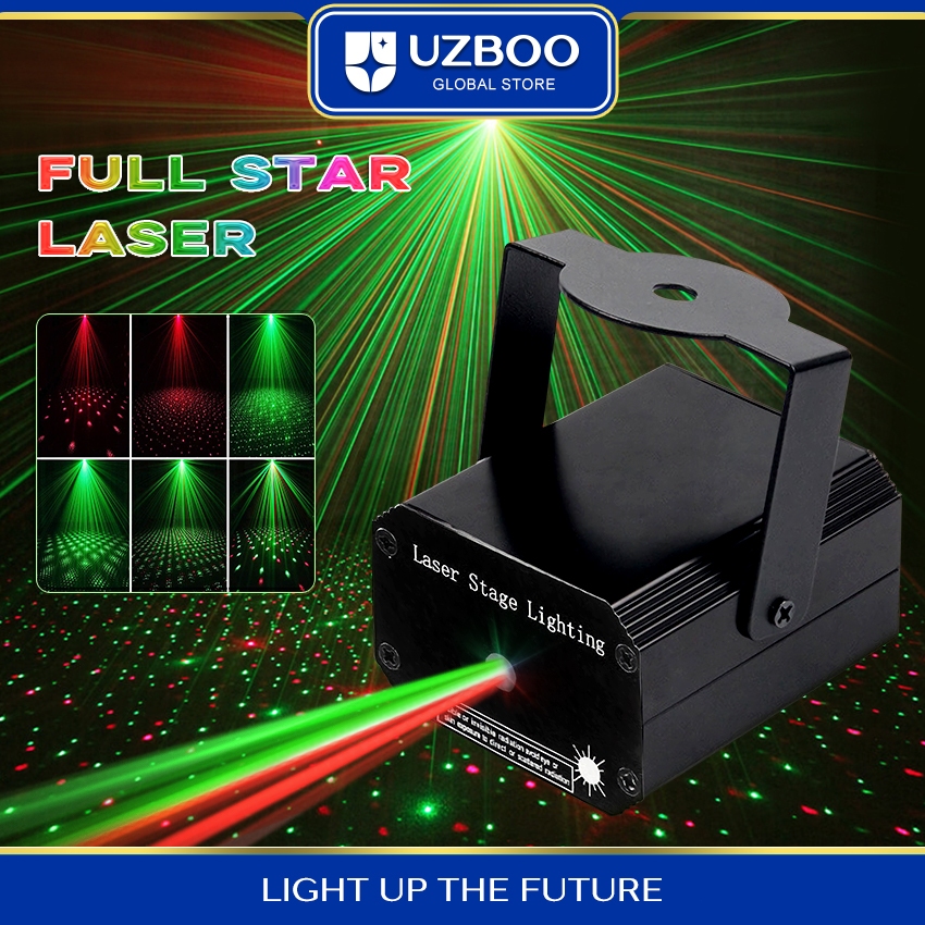 UZBOO RGB Laser Stage Lights Party Projector Lights DJ Disco Sound