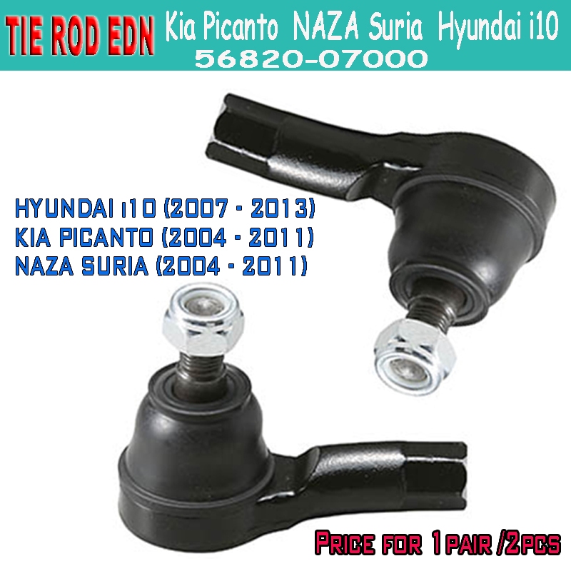 (2pcs) Tie Rod End Kia Picanto 20042011 NAZA Suria 20042011 Hyundai