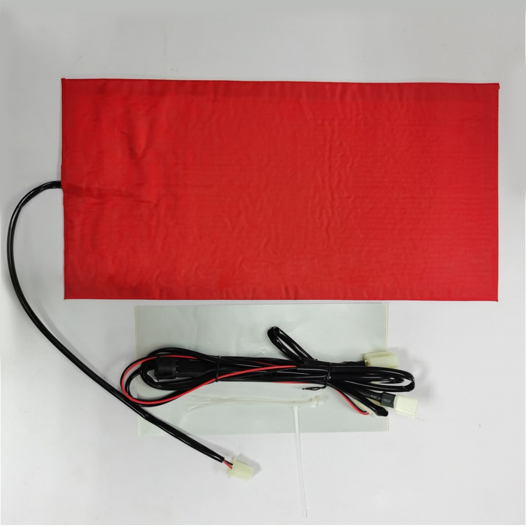 12V Motorcycle Carbon Fiber Red Waterproof Seat Heating Pad Heater