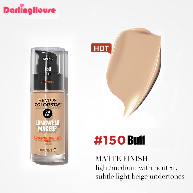 Revlon Colorstay Foundation – 24h Halt, 30 Ml, Für Kombinierte/fettige Haut (Shade: Buff 150) – Langanhaltendes Make-up