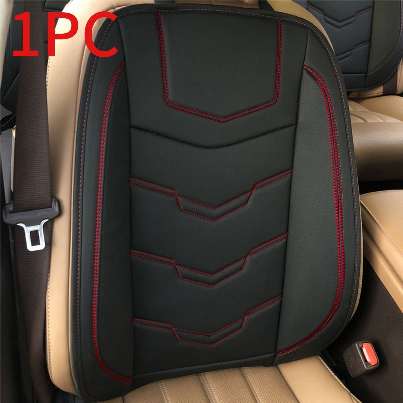 3-Piece Leather Seat Cover Set For Tesla Model Y - Front & Back Seat Bottom Protectors, Heavy Duty (Black)