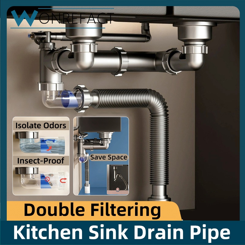 Kitchen Drain Pipe Antiodor And Antiblocking Sink Pipe Drain Pipe