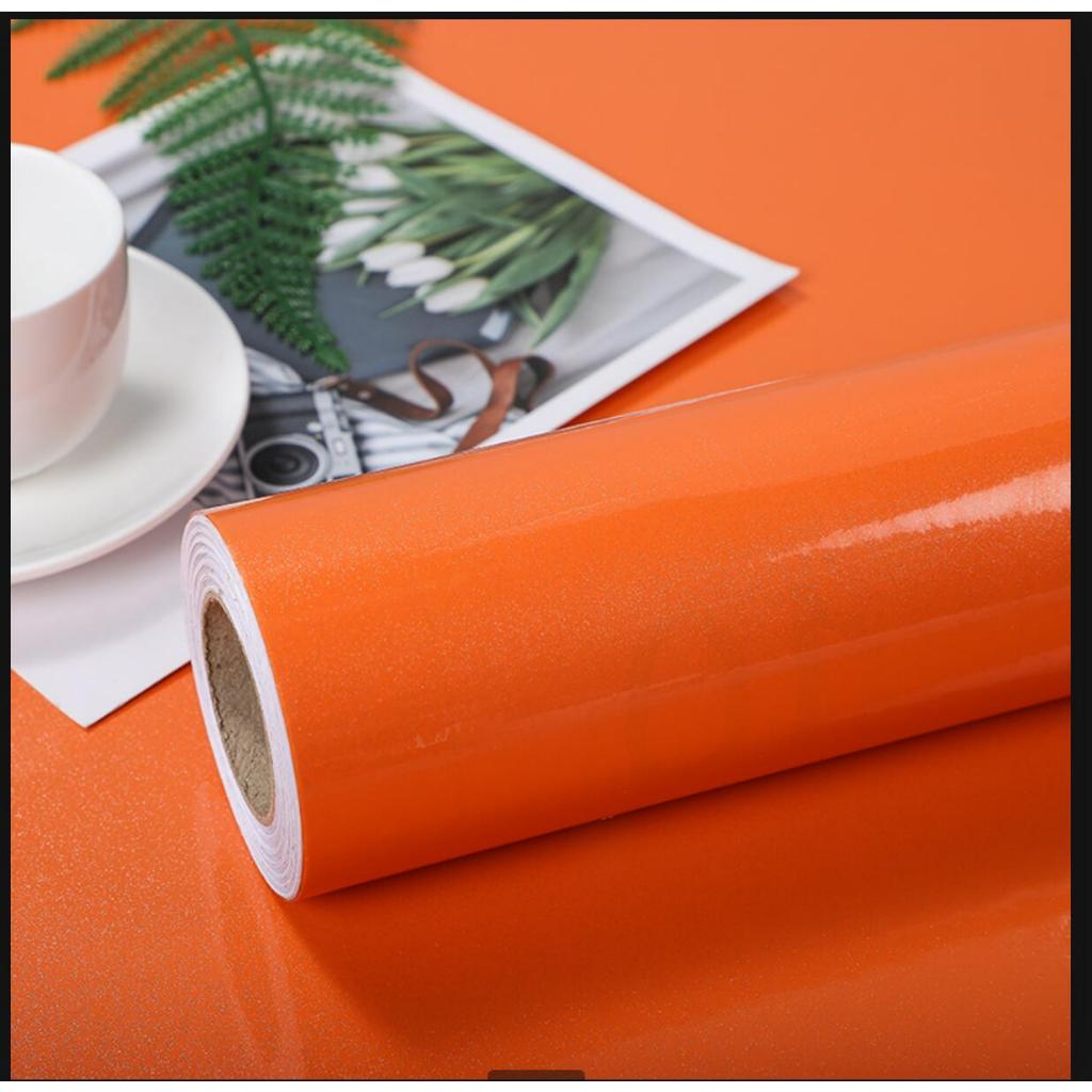 Pearly Glitter Glossy Orange Wallpaper Furniture Wall Sticker