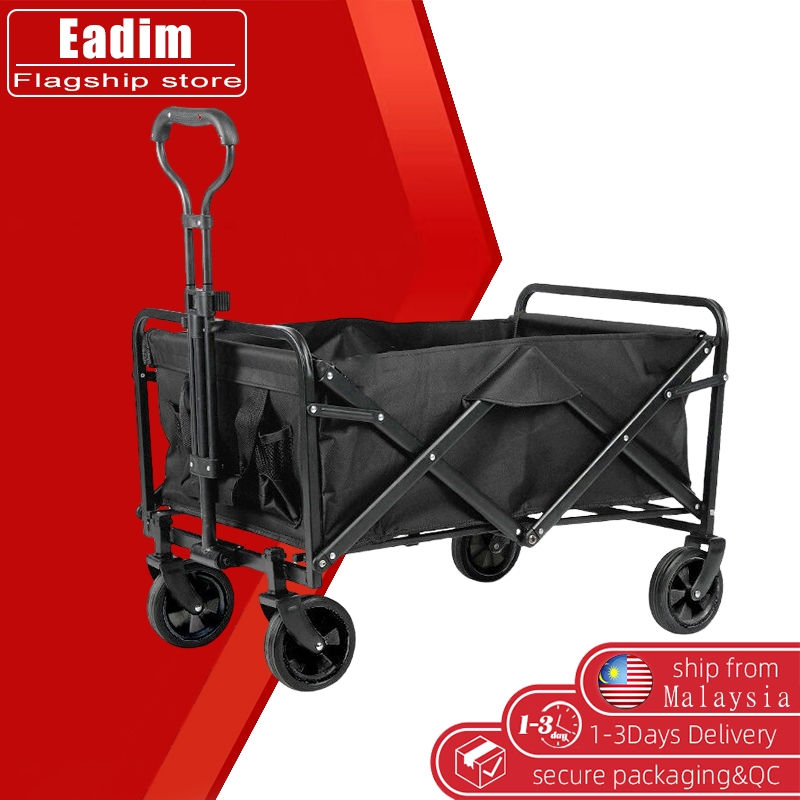 Outdoor Trolley Wagon Foldable Cart Beach Shopping Camping Cart with