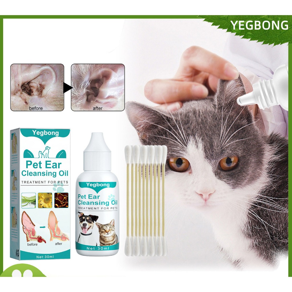 Pet Ear Oil Cat and dog Ear Drops Clean earplug mite Natural active ear
