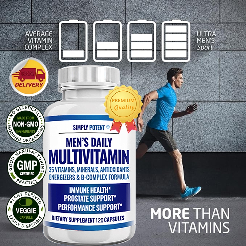 Men's Daily Multivitamin with 35 Vitamins ACDE, Biotin B12, Zinc Magnesium and Saw Palmetto to