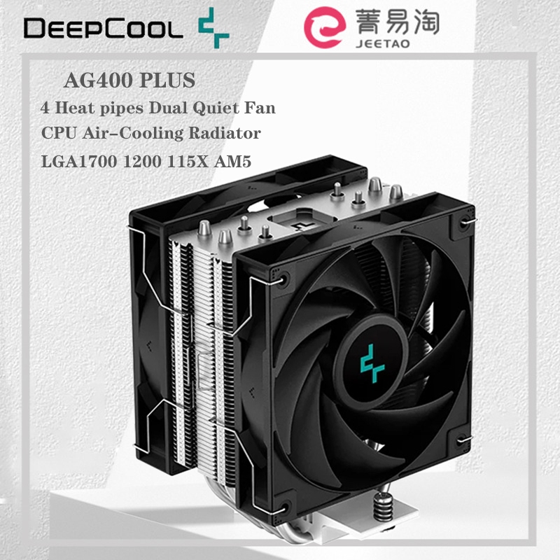 DEEPCOOL AG400 PLUS 4 Heat Pipe CPU Air Cooler 4PIN PWM Dual Fan Processor CPU Cooler For