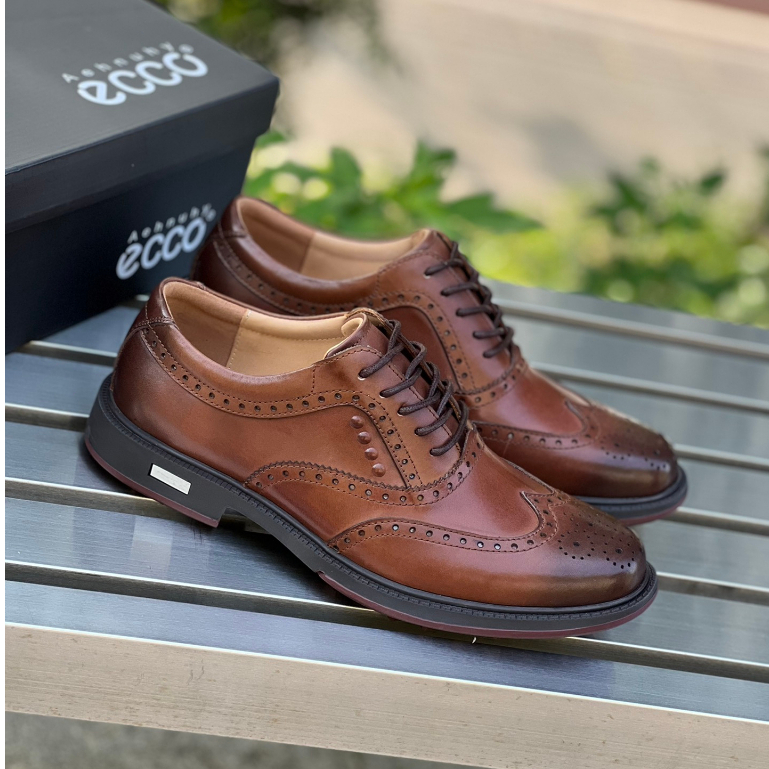 Ecco mens outlet shoes brown leather